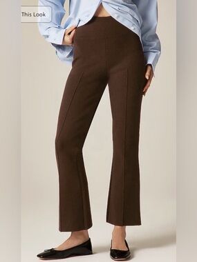 J. Crew Delaney Kickout Brown Boot-Cut Knit Pants